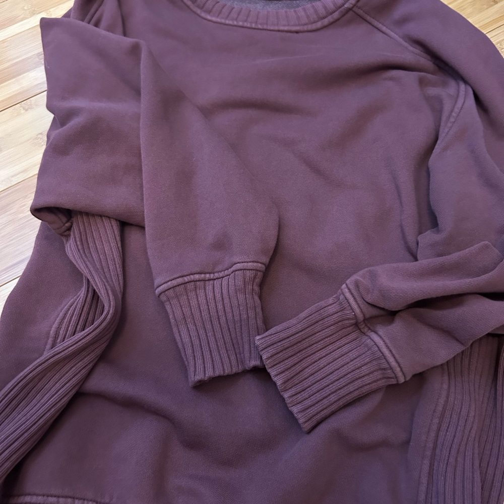 Aerie Down To Earth Oversized Sweatshirt - Size Small - Maroon